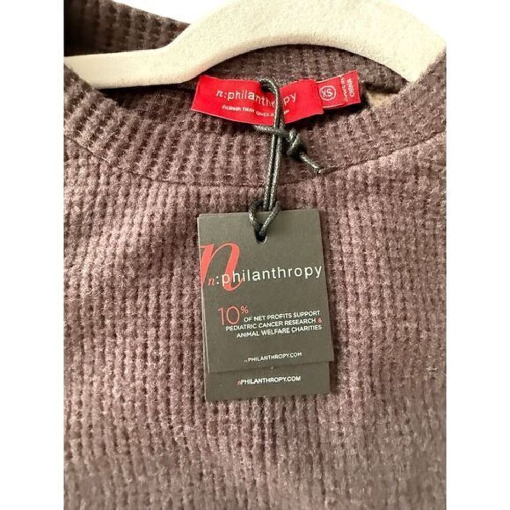 N Philanthropy Baywood Jumpsuit Extra Small Charcoal Gray‎ Waffle Knit Comfort - Picture 4 of 9